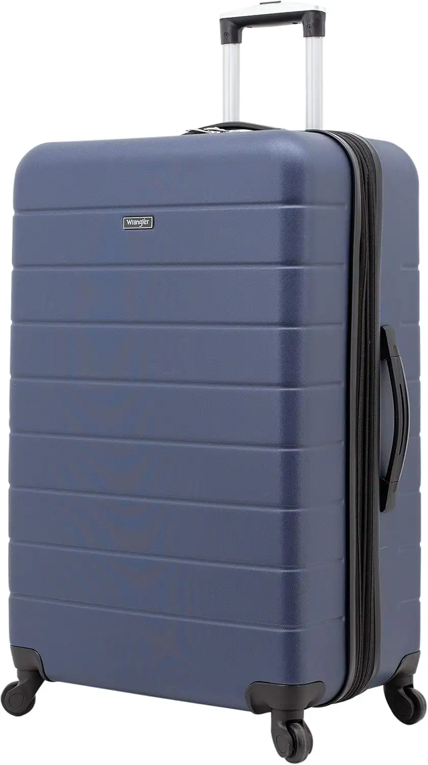 Wrangler Smart Luggage Set with Cup Holder and USB Port, Navy Blue, 20-Inch Carry-On - 91YVS4fhHdL._AC_SL1500_